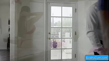 Watch this stunning big tit brunette hottie get fucked