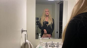 Blonde Crossdresser Flashes Panties thumbnail