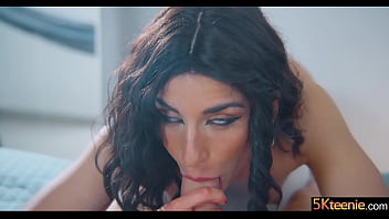 Passionate sex with a brunette teen