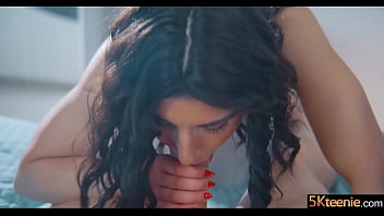Passionate sex with a brunette teen