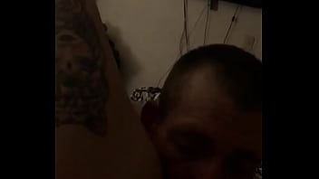 Facefucks then sucks his big white cock