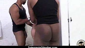 Hot cougar cums hard on young black cock 14