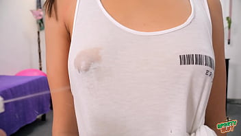 Round ass petite babe puffy cameltoe and cutest puffy nipples