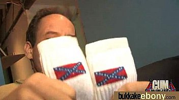 Ebony cum slut hottie bukkake party 23