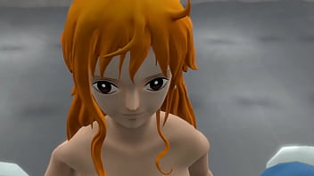 Nami sucking her captain by the poolside