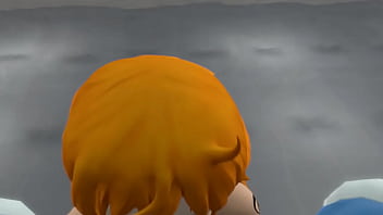 Nami Sucking Her Captain By The Poolside thumbnail