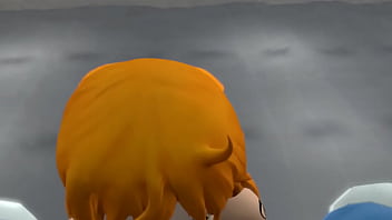 Nami sucking her captain by the poolside