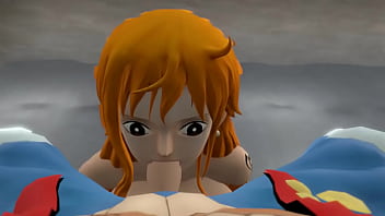 Nami sucking her captain by the poolside Nami sucking her captain by the poolside