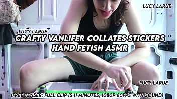 Crafty vanlifer collates stickers hand fetish asmr Crafty vanlifer collates stickers hand fetish asmr