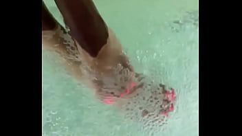 Playing with my feet in water