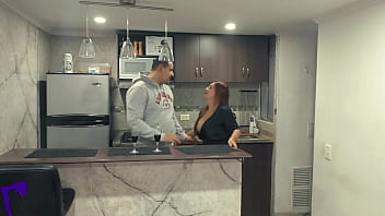 Latina milf wife surprises me in lingerie with a hot blowjob and delicious creampie while i enjoy her tits