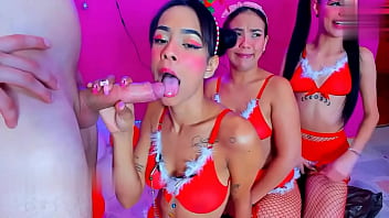 Beautiful princesses destroy his rough throat