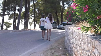 Wetting ck panties on the hike