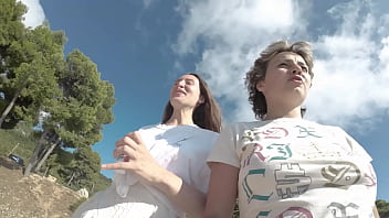 Wetting ck panties on the hike