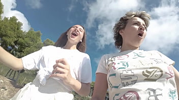 Wetting ck panties on the hike