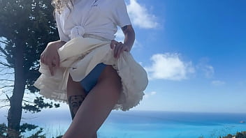 Wetting ck panties on the hike