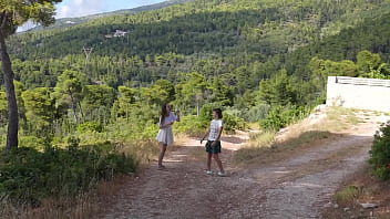 Wetting ck panties on the hike