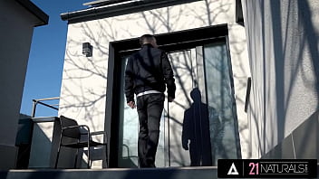 Cute brunette wants morning pleasure in her tiny ass