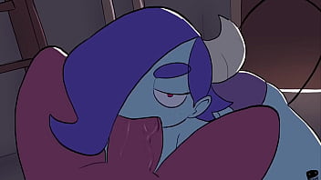 Peculiart titfuck and blowjob