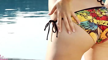 Jelena jensen has dildo fucked her cunt by the pool at france