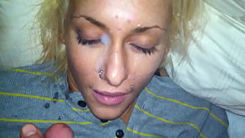 Cumshot on haydens face while shes s Cumshot on haydens face while shes s