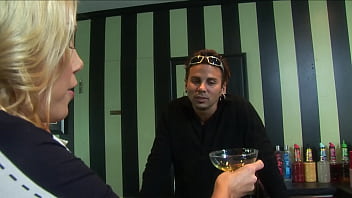 Milf is the last customer at the bar and gets fucked by the bartender