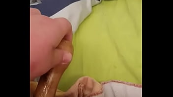 Wooddildo in mans ass