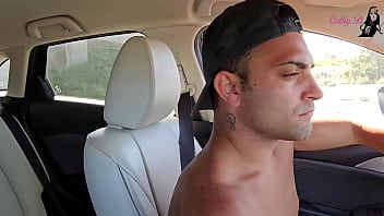 Bimbodoll used for a fuck in the trunk during a travel break