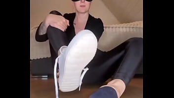 Hello i know you like my socks full video with my slave on of #footjob #socks #feet #slave #mistressslave #s