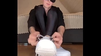 Hello i know you like my socks full video with my slave on of #footjob #socks #feet #slave #mistressslave #s