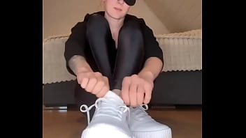 Hello i know you like my socks full video with my slave on of #footjob #socks #feet #slave #mistressslave #s