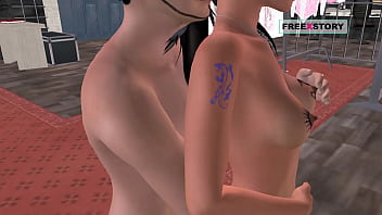 An animated 3d cartoon porn video of two beautiful couples having foreplay fun like kissing rubbing pussy pressing breast and so on