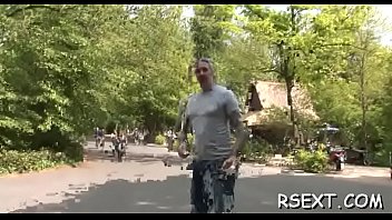 Diminutive tit babe rides a big dick