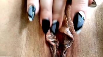 A depraved adult girl bravely looks into the crazy world with her cunt wide open