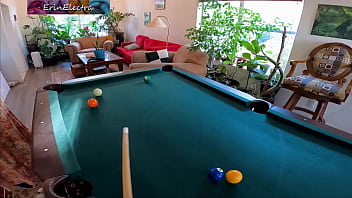 Stepmom lost a bet playing pool and takes hard cock