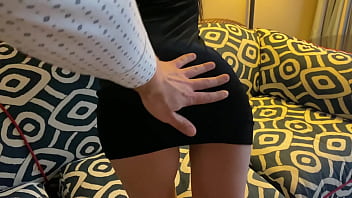 Velvet dress couch fuck after the night club she didn’t even take the dress off