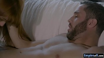 Sexy redhead woman sucks off and screwed