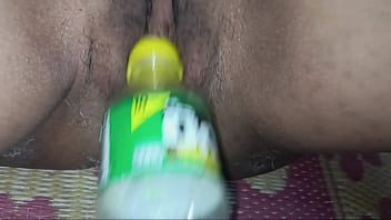 Enormous natural tits spilling out of a tight bikini top sucking this big fat cock and getting covered