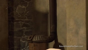 Naughty natural tits lesbian slave fingering herself with mistress in sight