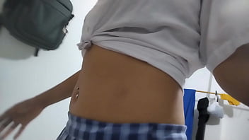 40 year old mature woman dresses as a student and sucks a dildo like a whore