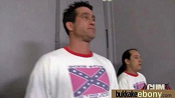 Ebony babe sucks too many white cocks 24