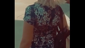 The sexy girl dazzles everyone with her slow gait