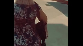 The sexy girl dazzles everyone with her slow gait