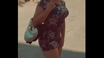 The sexy girl dazzles everyone with her slow gait