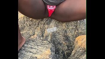 Beach pussy flashing
