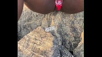 Beach pussy flashing