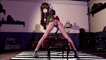 Graceful yuffie kisaragi shy erotic dance in skimpy outfit in bedroom