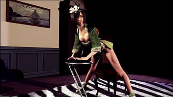 Graceful yuffie kisaragi shy erotic dance in skimpy outfit in bedroom