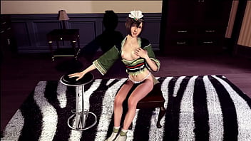 Graceful yuffie kisaragi shy erotic dance in skimpy outfit in bedroom