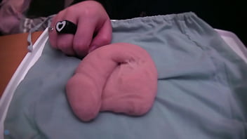 Playing with a very soft and limp fake cock no audio